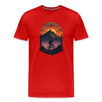 Retro bike in the mountains - Men's Premium Organic T-Shirt - red - Front - Damien (186cm)