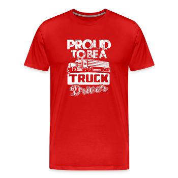 Truck Driver Proud To Be A Truck Driver - Men's Premium Organic T-Shirt - red - Front - Damien (186cm)