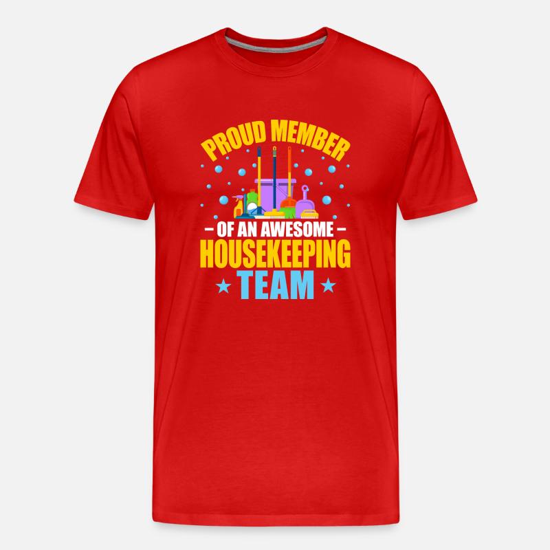 Awesome Housekeeping Team - Männer Premium Bio T-Shirt - Rot
