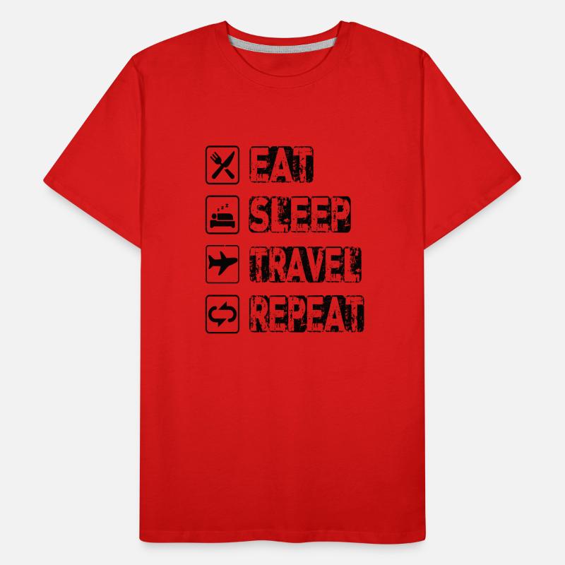 Manger dormir Voyage Répéter T-shirt bio Premium Homme