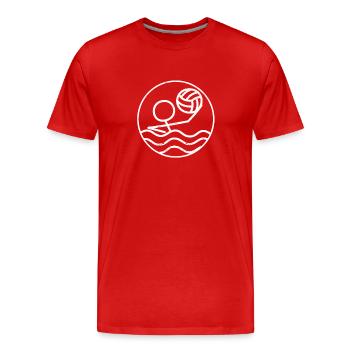 Wasserball Silhouette Spieler Trainer Fan Schwimm - Männer Premium Bio T-Shirt - Rot - Vorne - Damien (186cm)