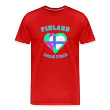 Finlande douze points - Suomi Kaksitoista Pistettä - T-shirt bio Premium Homme - rouge - Devant - Damien (186cm)