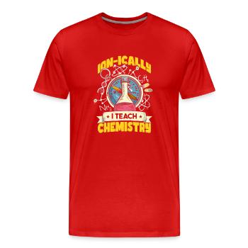 J’enseigne la chimie - T-shirt bio Premium Homme - rouge - Devant - Damien (186cm)