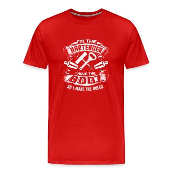 Bartender I'm The Bartender - Men's Premium Organic T-Shirt - red - Front - Damien (186cm)