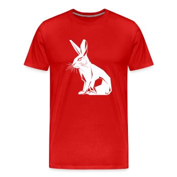 Lapin géométrique mignon géométrie lapin - T-shirt bio Premium Homme - rouge - Devant - Damien (186cm)