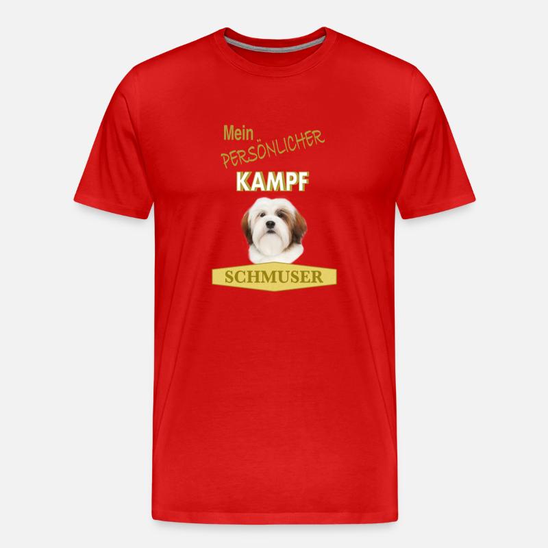 Persönlicher Kampfschmuser - Lhasa Apso - Männer Premium Bio T-Shirt - Rot