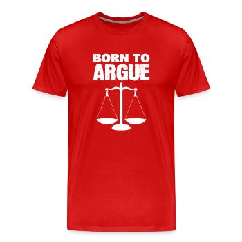 Né pour argumenter Parajuriste - T-shirt bio Premium Homme - rouge - Devant - Damien (186cm)