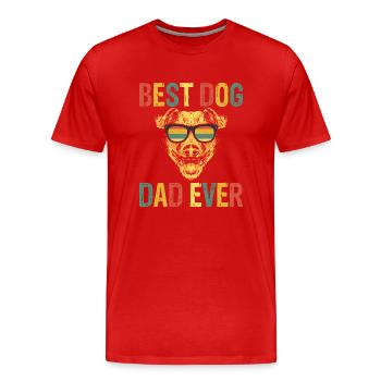 Best Dog Dad Ever - Men's Premium Organic T-Shirt - red - Front - Damien (186cm)