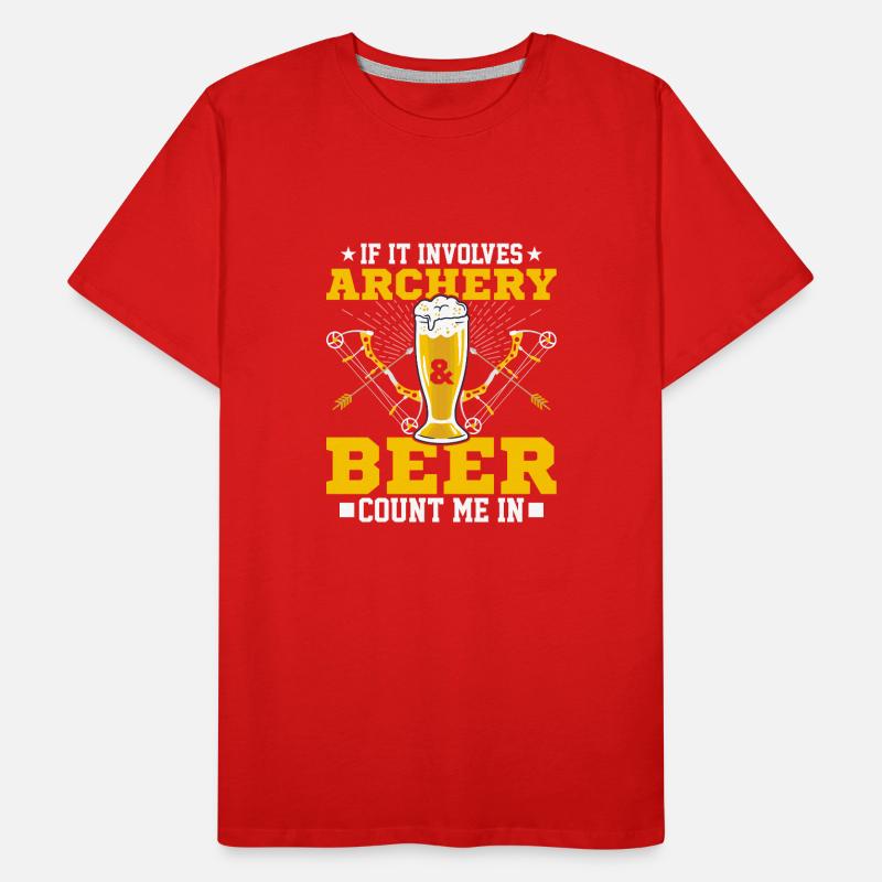 Si cela implique du tir à l’arc et de la bière, comptez-moi dans Bow Targ T-shirt bio Premium Homme