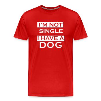 Hund Dog - Männer Premium Bio T-Shirt - Rot - Vorne - Damien (186cm)