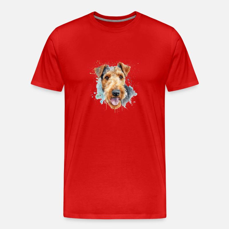 Airedale Terrier - Männer Premium Bio T-Shirt - Rot