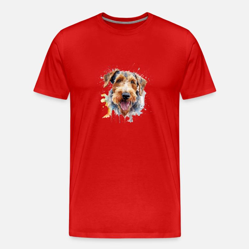 Airedale Terrier - Männer Premium Bio T-Shirt - Rot