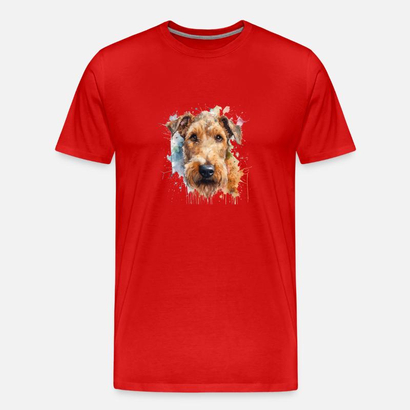 Airedale Terrier - Männer Premium Bio T-Shirt - Rot