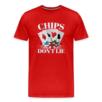 Les jetons ne mentent pas - T-shirt bio Premium Homme - rouge - Devant - Damien (186cm)