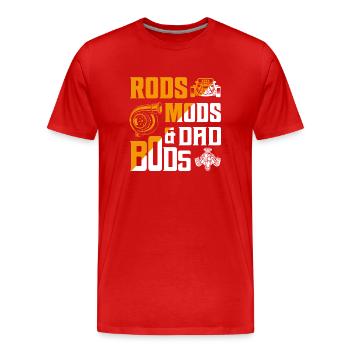 Rods Mods & Dad Bods Classic Retro Car - Männer Premium Bio T-Shirt - Rot - Vorne - Damien (186cm)