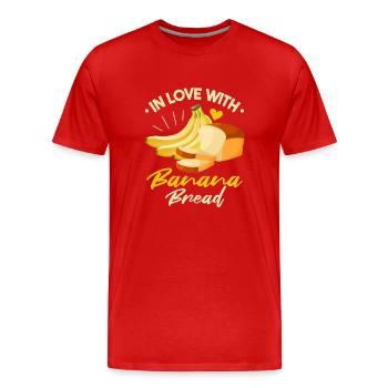 Verliebt in Bananenbrot - Männer Premium Bio T-Shirt - Rot - Vorne - Damien (186cm)