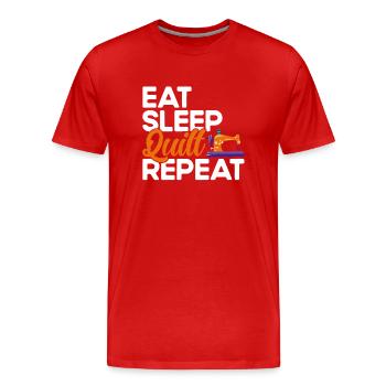 Quilting Gift Sewing Knitting Quilter - Men's Premium Organic T-Shirt - red - Front - Damien (186cm)