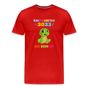 Kindergarten 2023 Ich Komme Jungen Kita Geschenk - Männer Premium Bio T-Shirt - Rot - Vorne - Damien (186cm)