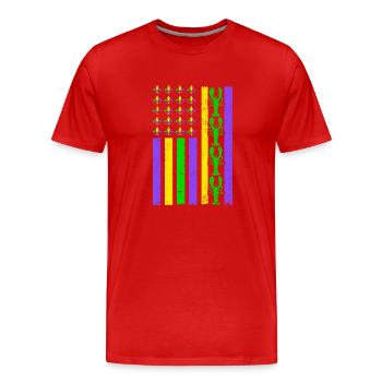 Super drapeau d’écrevisse de Mardi Gras pour Mardi Gras - T-shirt bio Premium Homme - rouge - Devant - Damien (186cm)