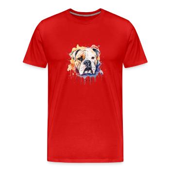 Bouledogue américain - T-shirt bio Premium Homme - rouge - Devant - Damien (186cm)