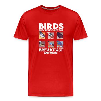 Drôle d’observation d’oiseaux - T-shirt bio Premium Homme - rouge - Devant - Damien (186cm)