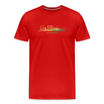 Edinburgher Skyline Stadtbild Edinburgh - Männer Premium Bio T-Shirt - Rot - Vorne - Damien (186cm)
