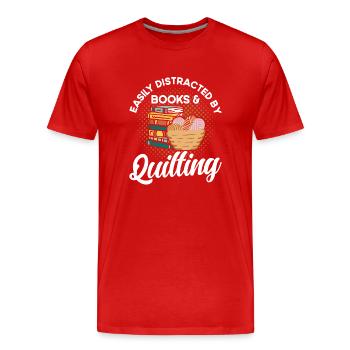 Quilting Gift Sewing Knitting Quilter - Men's Premium Organic T-Shirt - red - Front - Damien (186cm)