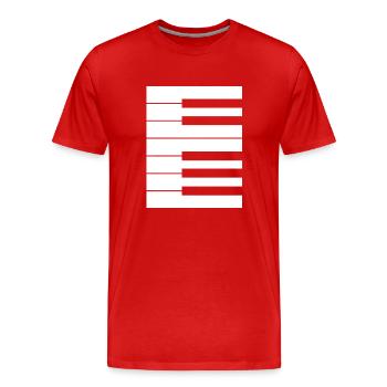 Klavier Tastatur Oktave perfektes Outfit Pianist - Männer Premium Bio T-Shirt - Rot - Vorne - Damien (186cm)