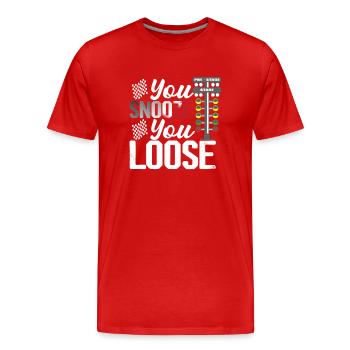 Vous répétez votre voiture musculaire de drag racer lâche - T-shirt bio Premium Homme - rouge - Devant - Damien (186cm)