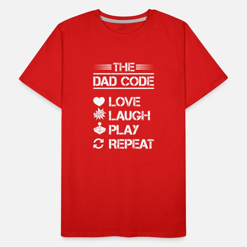 Le Dad Code Love Laugh Play Repeat T-shirt bio Premium Homme