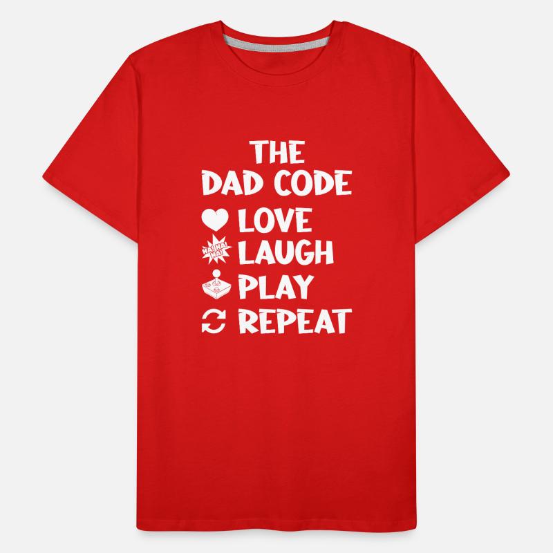 Le Dad Code Love Laugh Play Repeat T-shirt bio Premium Homme