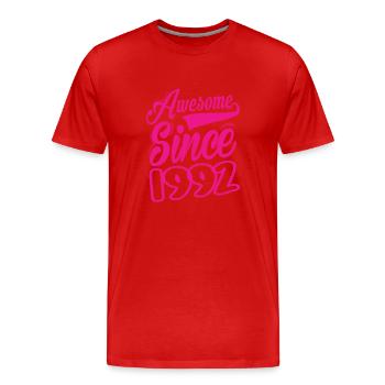 Génial depuis 1992 - T-shirt bio Premium Homme - rouge - Devant - Damien (186cm)