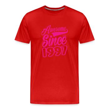 Génial depuis 1997 - T-shirt bio Premium Homme - rouge - Devant - Damien (186cm)