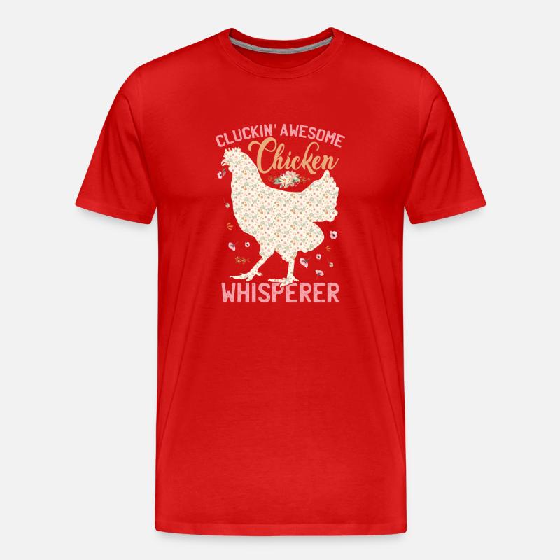 Gackernder genialer Hühnerflüsterer - Männer Premium Bio T-Shirt - Rot