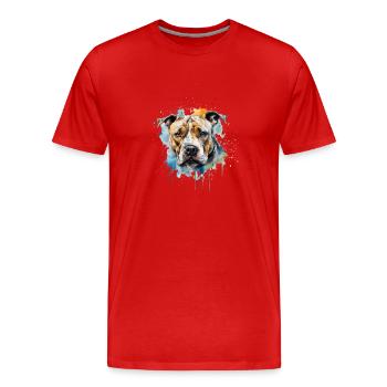 American Staffordshire Terrier - T-shirt bio Premium Homme - rouge - Devant - Damien (186cm)