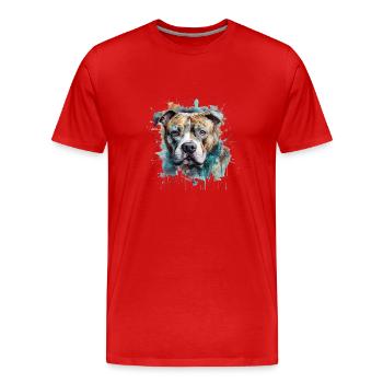 American Staffordshire Terrier - T-shirt bio Premium Homme - rouge - Devant - Damien (186cm)
