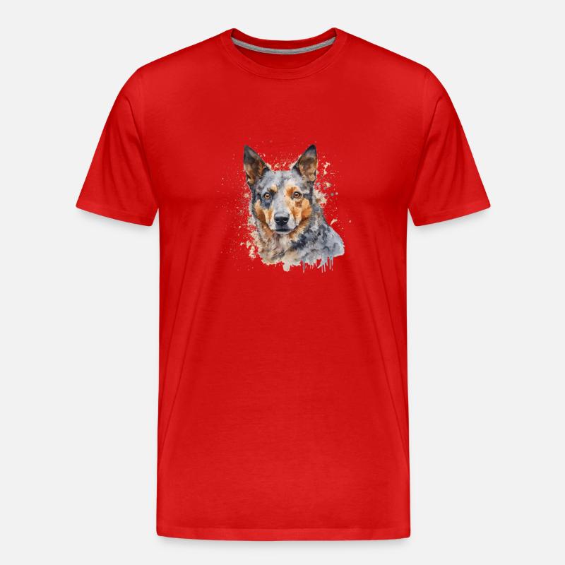 Australian Cattle Dog - Männer Premium Bio T-Shirt - Rot