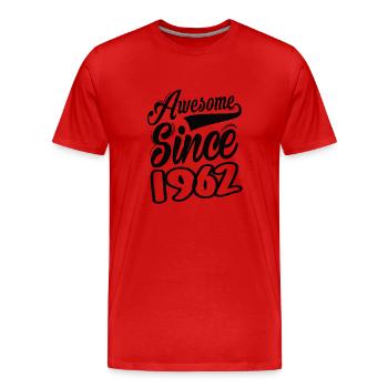Génial depuis 1962 - T-shirt bio Premium Homme - rouge - Devant - Damien (186cm)