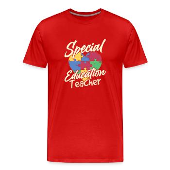 Special Education Teacher Profession Special Education Educator - Men's Premium Organic T-Shirt - red - Front - Damien (186cm)