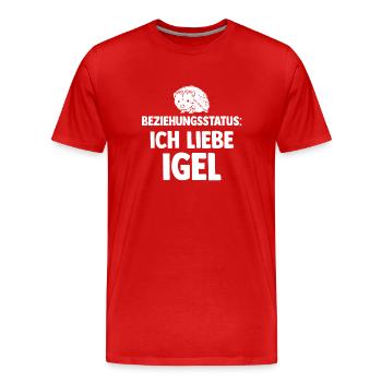 Tiermotiv Beziehungsstatus Igel - Männer Premium Bio T-Shirt - Rot - Vorne - Damien (186cm)