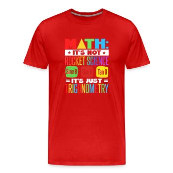 Mathelehrer - Männer Premium Bio T-Shirt - Rot - Vorne - Damien (186cm)