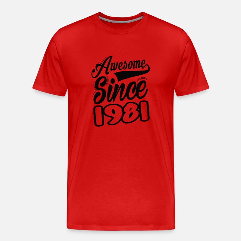 Awesome Since 1981 - Männer Premium Bio T-Shirt - Rot