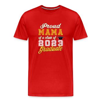 Mama de diplômée - Fière maman d’une promotion de 2023 - T-shirt bio Premium Homme - rouge - Devant - Damien (186cm)
