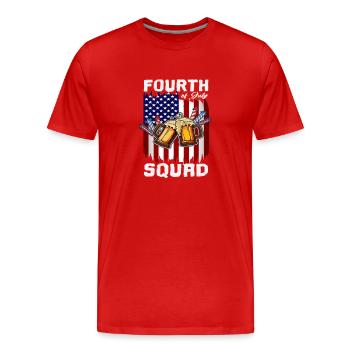 4th of July Squad Day Drinking Crew US Flag - T-shirt bio Premium Homme - rouge - Devant - Damien (186cm)