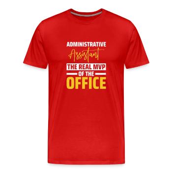 Journée des professionnels de l’administration - T-shirt bio Premium Homme - rouge - Devant - Damien (186cm)