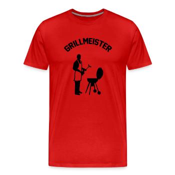 Grillmeister - Männer Premium Bio T-Shirt - Rot - Vorne - Damien (186cm)
