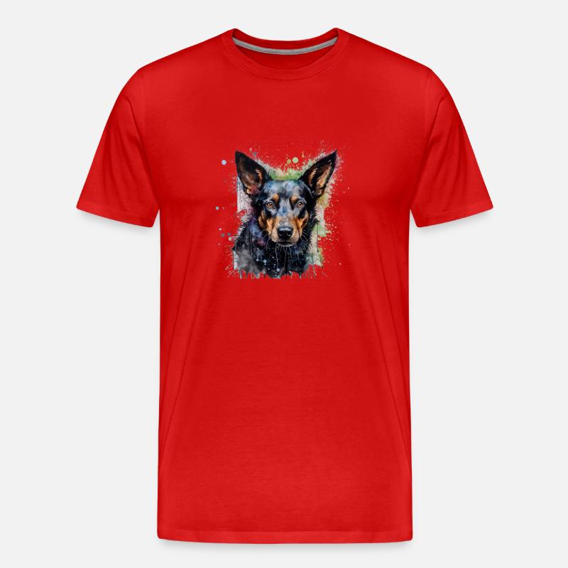 Australian Kelpie - Männer Premium Bio T-Shirt - Rot