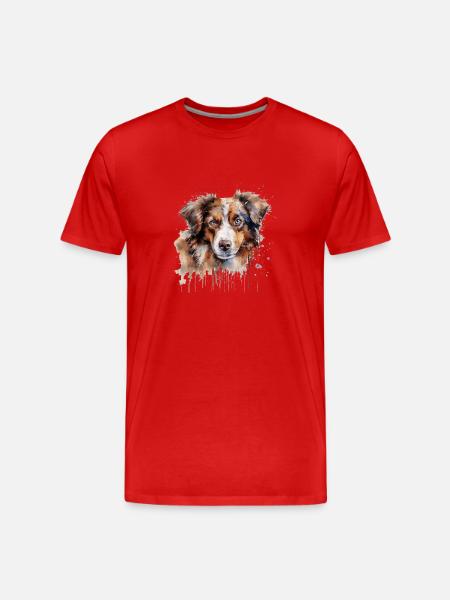 Australian Shepherd - Männer Premium Bio T-Shirt - Rot