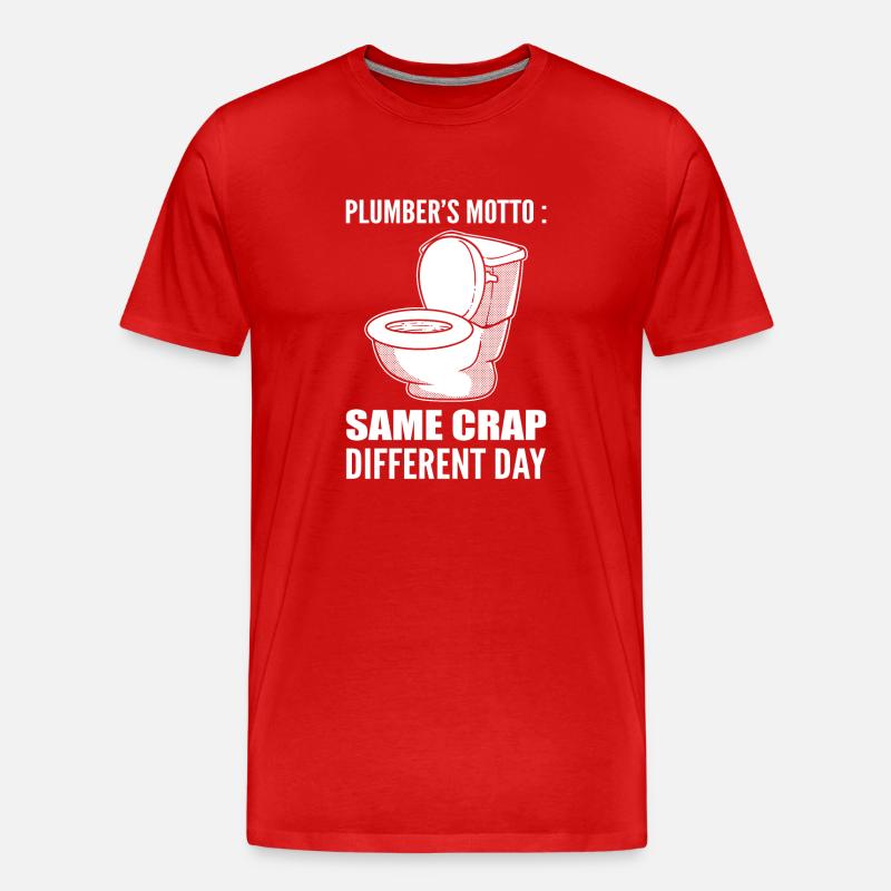Lustiger Klempner - Männer Premium Bio T-Shirt - Rot