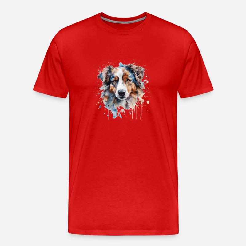 Australian Shepherd - Männer Premium Bio T-Shirt - Rot